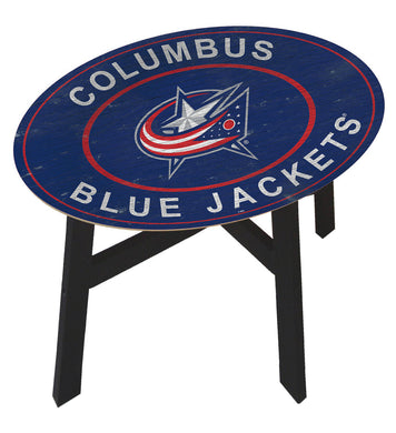 Columbus Blue Jackets Heritage Logo Wood Side Table