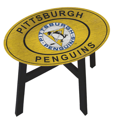 Pittsburgh Penguins Heritage Logo Wood Side Table