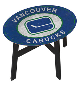 Vancouver Canucks Heritage Logo Wood Side Table