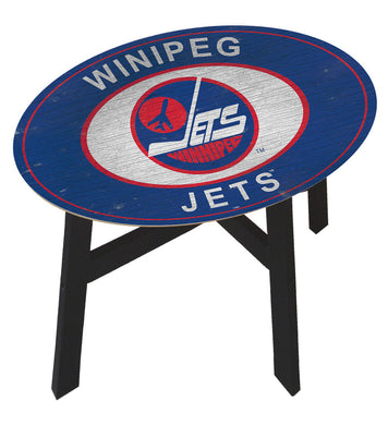 Winnipeg Jets Heritage Logo Wood Side Table