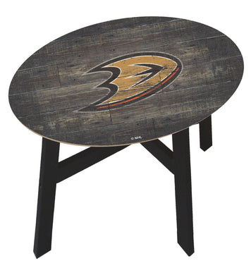 Anaheim Ducks Distressed Wood Side Table
