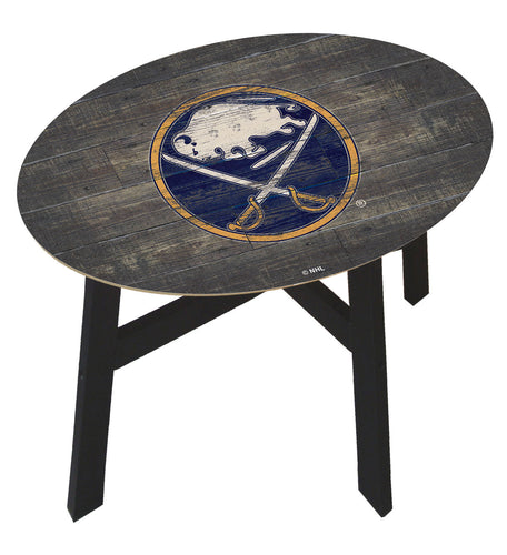 Buffalo Sabres Distressed Wood Side Table