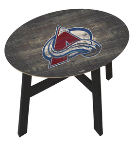 Colorado Avalanche Distressed Wood Side Table