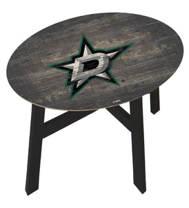 Dallas Stars Distressed Wood Side Table