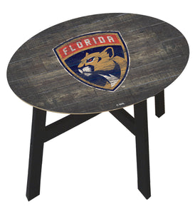 Florida Panthers Distressed Wood Side Table