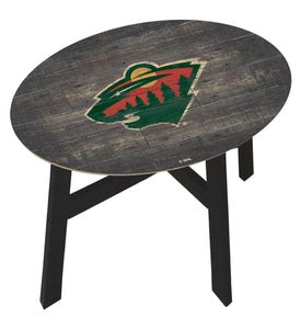 Minnesota Wild Distressed Wood Side Table