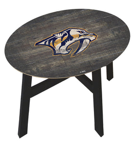 Nashville Predators Distressed Wood Side Table