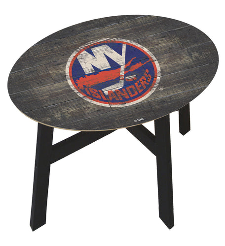 New York Islanders Distressed Wood Side Table