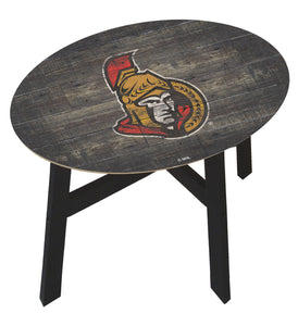 Ottawa Senators Distressed Wood Side Table
