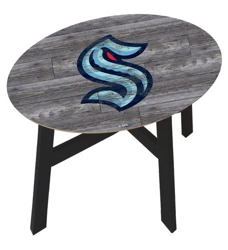 Seattle Kraken Distressed Wood Side Table