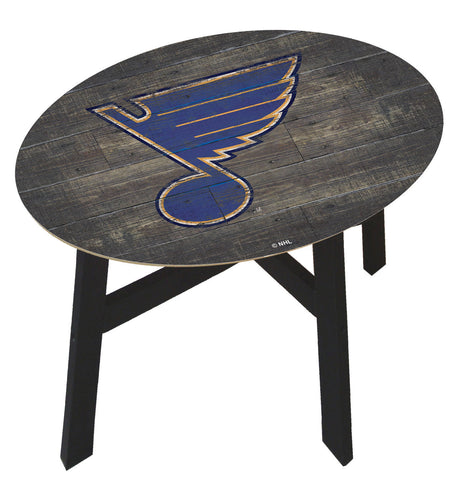 St. Louis Blues Distressed Wood Side Table
