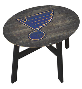 St. Louis Blues Distressed Wood Side Table