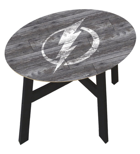 Tampa Bay Lightning Distressed Wood Side Table