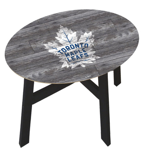 Toronto Maple Leafs Distressed Wood Side Table