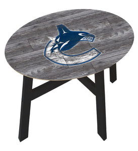 Vancouver Canucks Distressed Wood Side Table