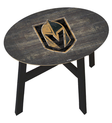 Vegas Golden Knights Distressed Wood Side Table