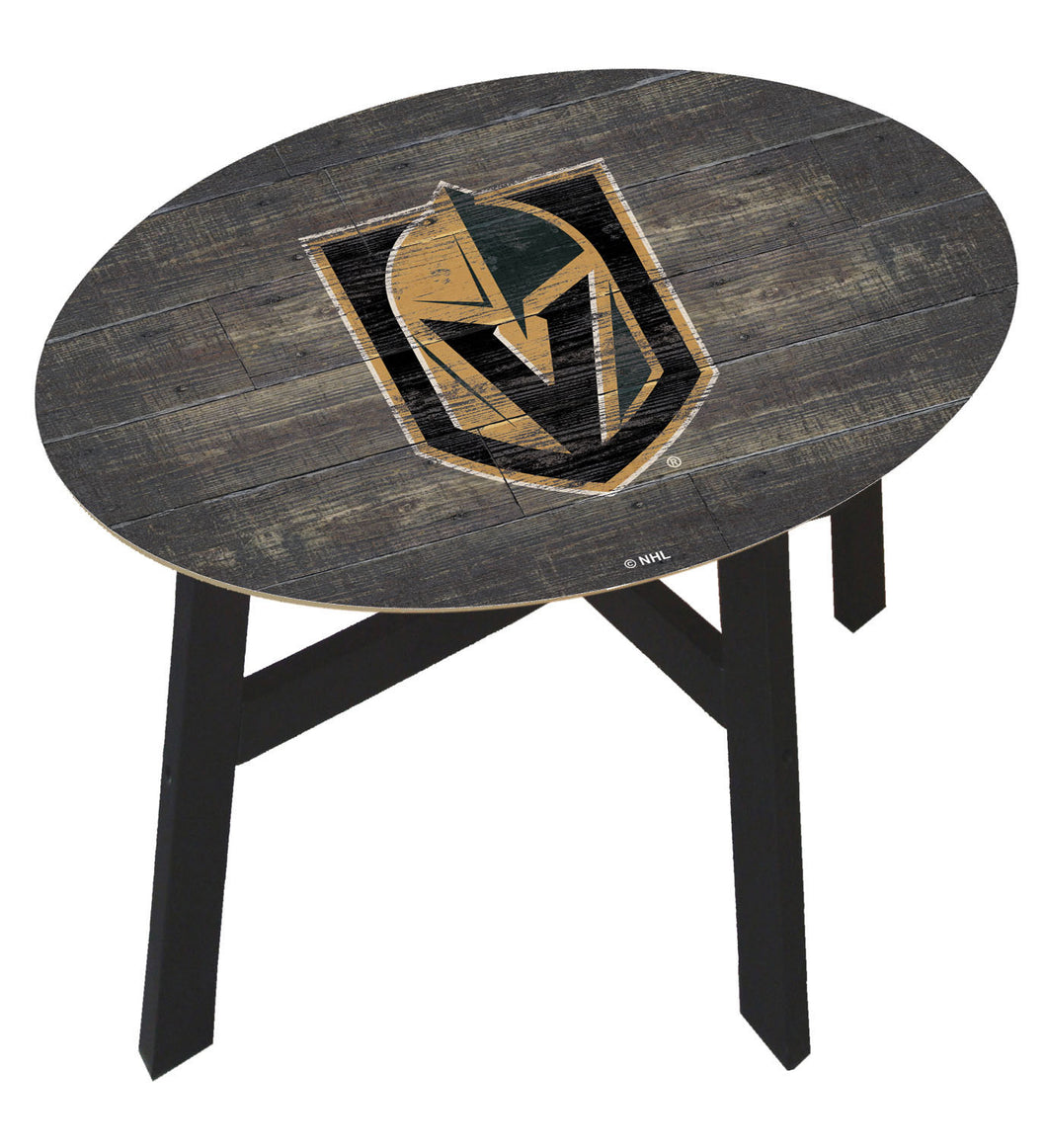 Vegas Golden Knights Distressed Wood Side Table