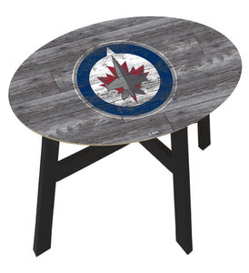 Winnipeg Jets Distressed Wood Side Table