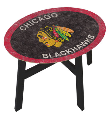 Chicago Blackhawks Team Color Wood Side Table