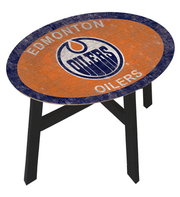Edmonton Oilers Team Color Wood Side Table