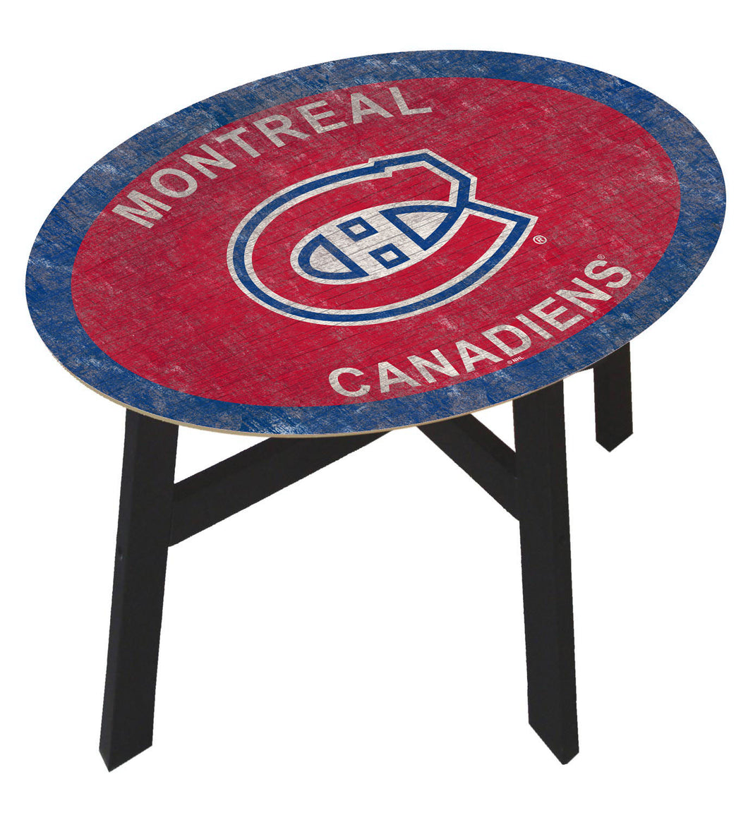 Montreal Canadiens Team Color Wood Side Table