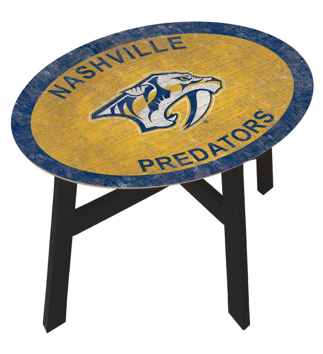 Nashville Predators Team Color Wood Side Table