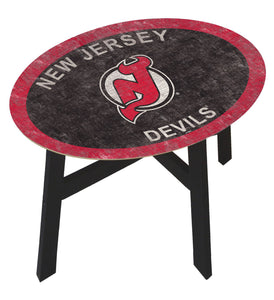 New Jersey Devils Team Color Wood Side Table