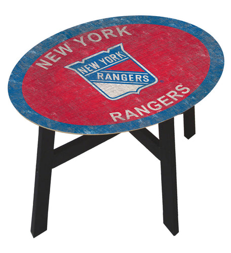 New York Rangers Team Color Wood Side Table