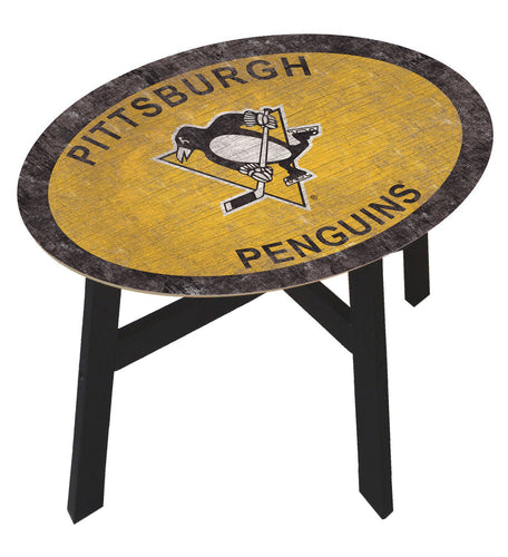 Pittsburgh Penguins Team Color Wood Side Table