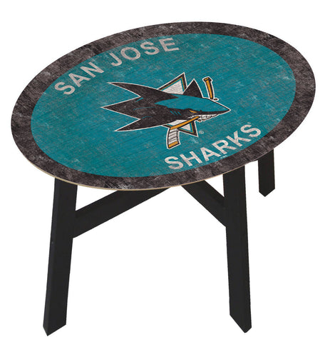 San Jose Sharks Team Color Wood Side Table