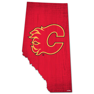 Calgary Flames Team Color Logo State Sign