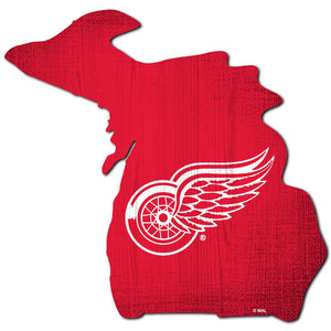 Detroit Red Wings Team Color Logo State Sign