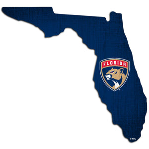 Florida Panthers Team Color Logo State Sign