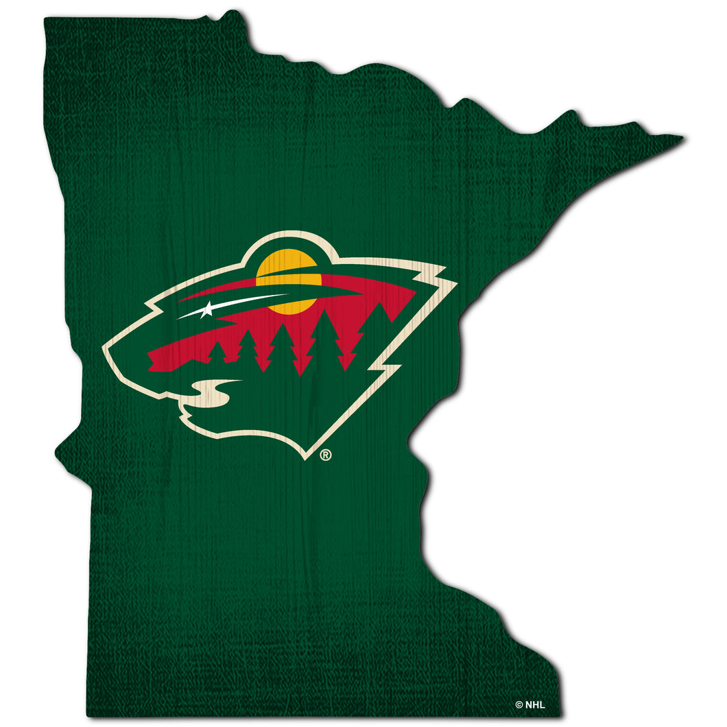Minnesota Wild Team Color Logo State Sign