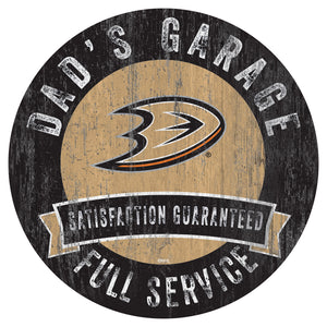 Anaheim Ducks Dad's Garage Wood Sign