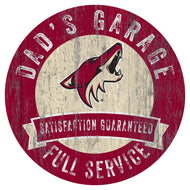 Arizona Coyotes Dad's Garage Wood Sign