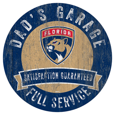 Florida Panthers Dad's Garage Wood Sign