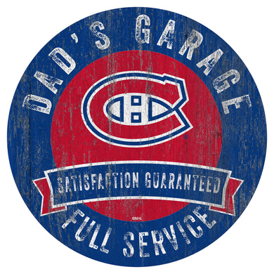 Montreal Canadiens Dad's Garage Wood Sign