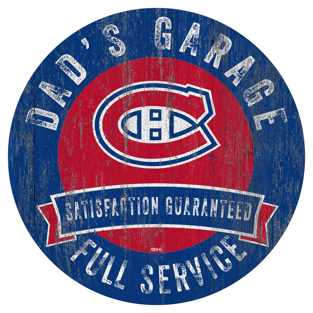 Montreal Canadiens Dad's Garage Wood Sign