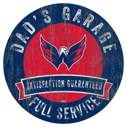 Washington Capitals Dad's Garage Wood Sign