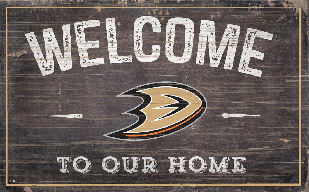 Anaheim Ducks Welcome To Our Home Wood Sign