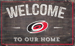 Carolina Hurricanes Welcome To Our Home Wood Sign 