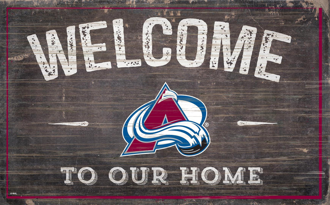 Colorado Avalanche Welcome To Our Home Wood Sign