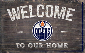 Edmonton Oilers Welcome To Our Home Wood Sign