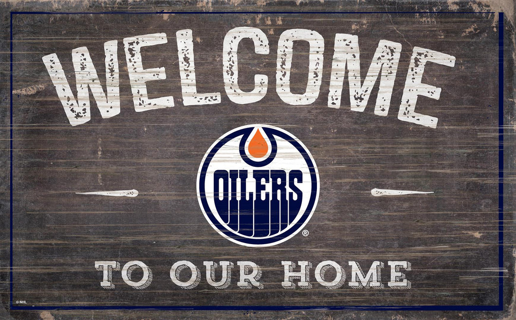 Edmonton Oilers Welcome To Our Home Wood Sign