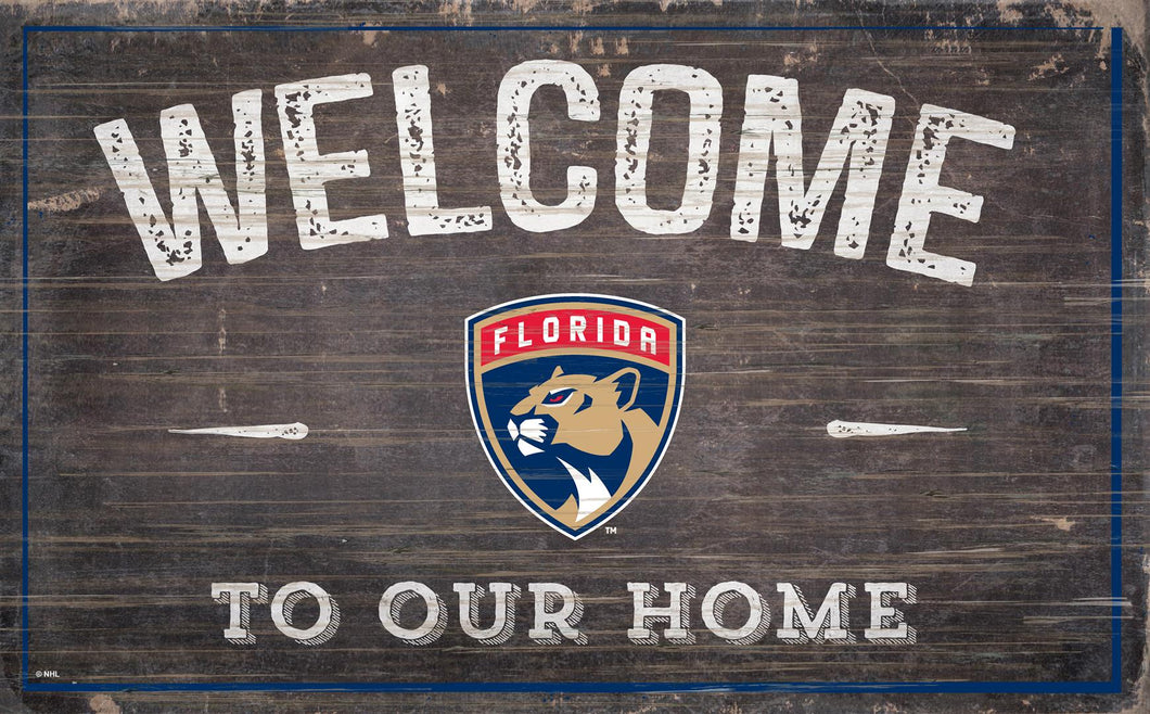 Florida Panthers Welcome To Our Home Wood Sign