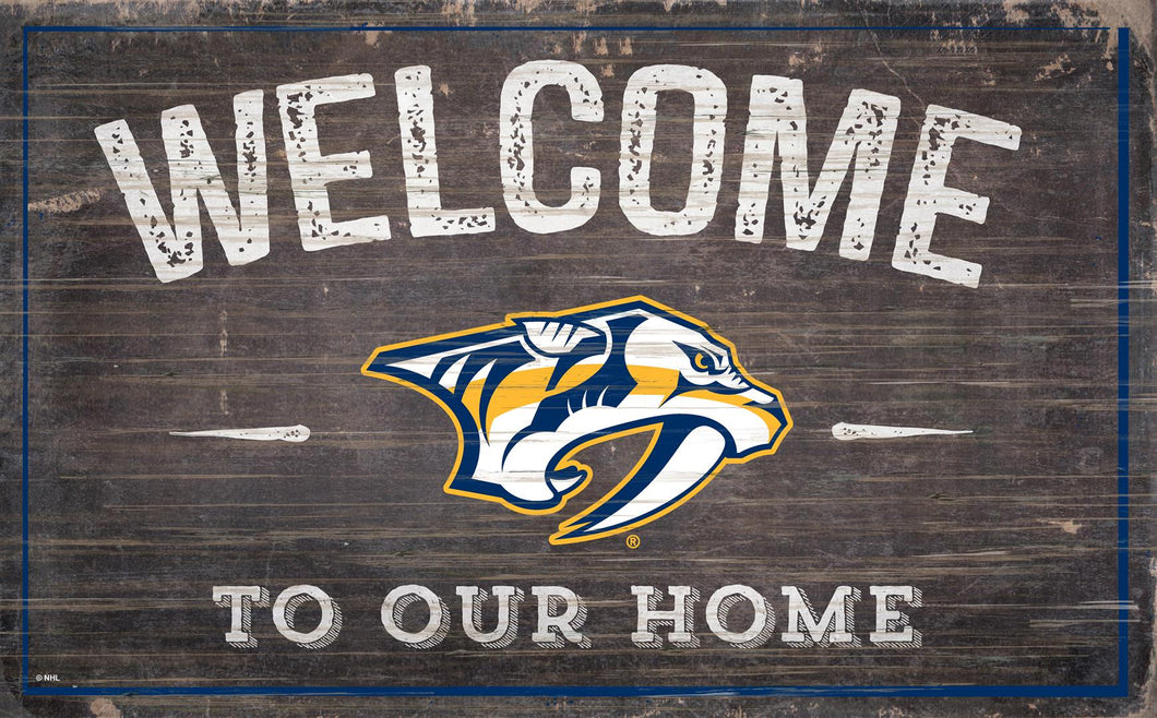 Nashville Predators Welcome To Our Home Wood Sign