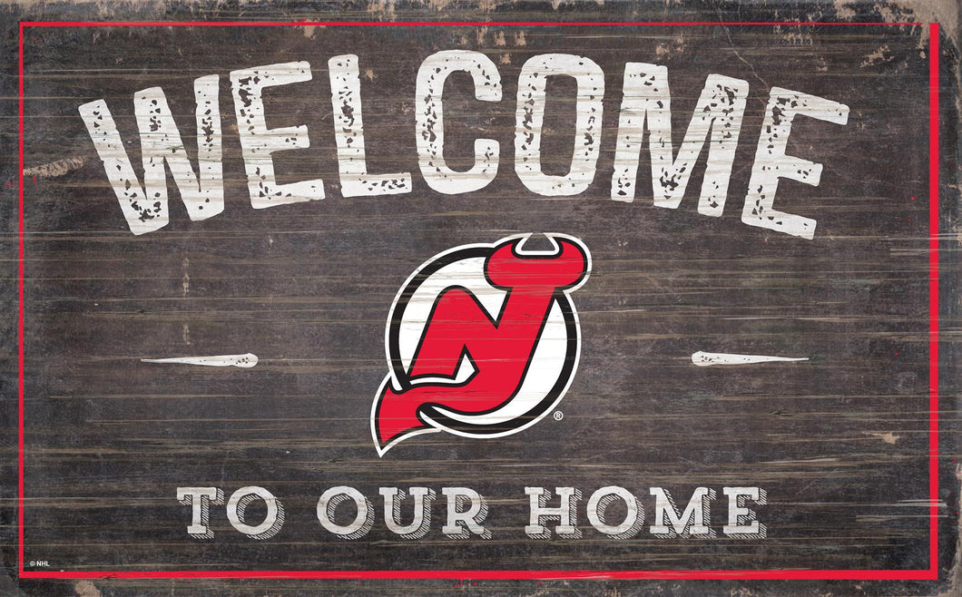 New Jersey Devils Welcome To Our Home Wood Sign