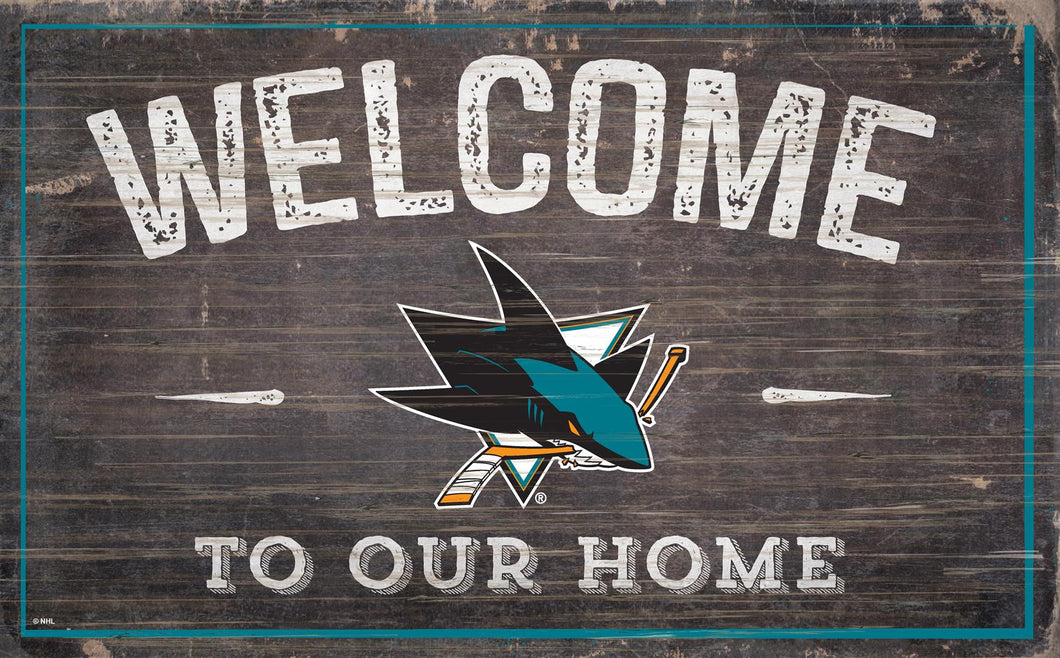 San Jose Sharks Welcome To Our Home Wood Sign