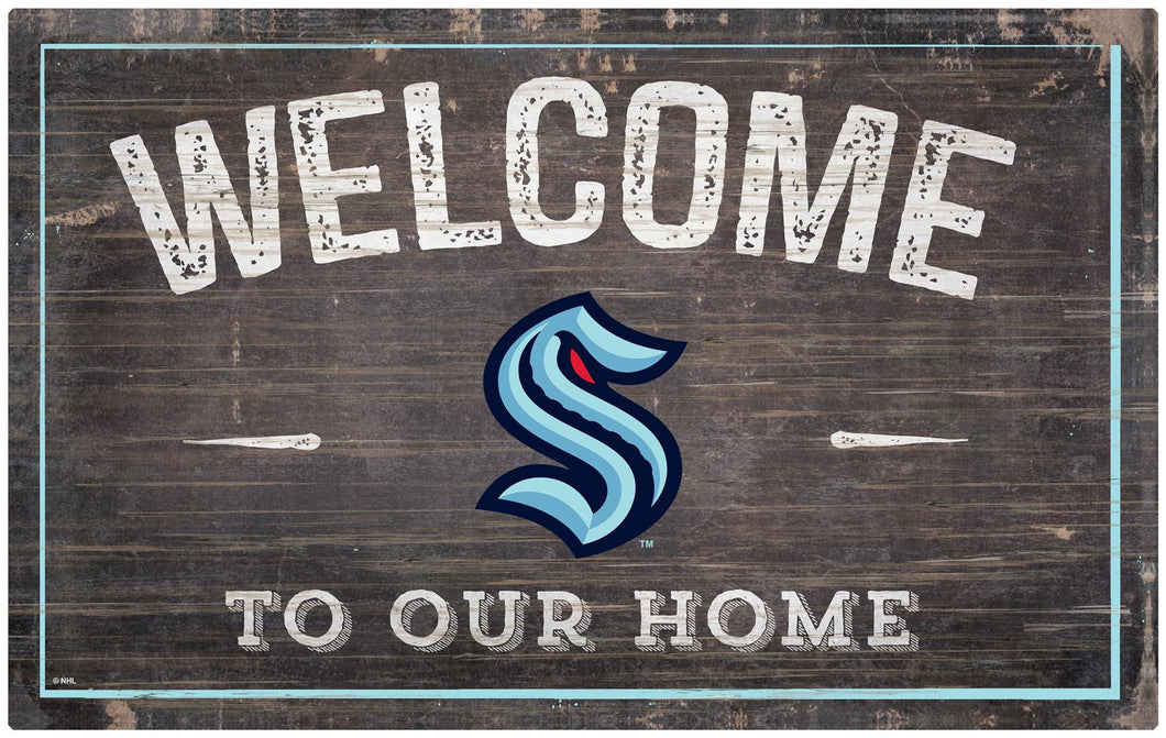 Seattle Kraken Welcome To Our Home Wood Sign